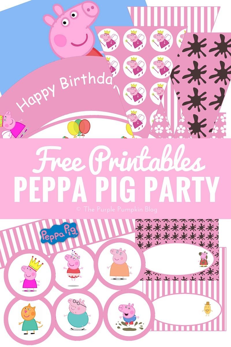 Peppa Pig Party Printables + Fun Party Ideas | Party Time | Pig - Peppa Pig Birthday Banner Printable Free