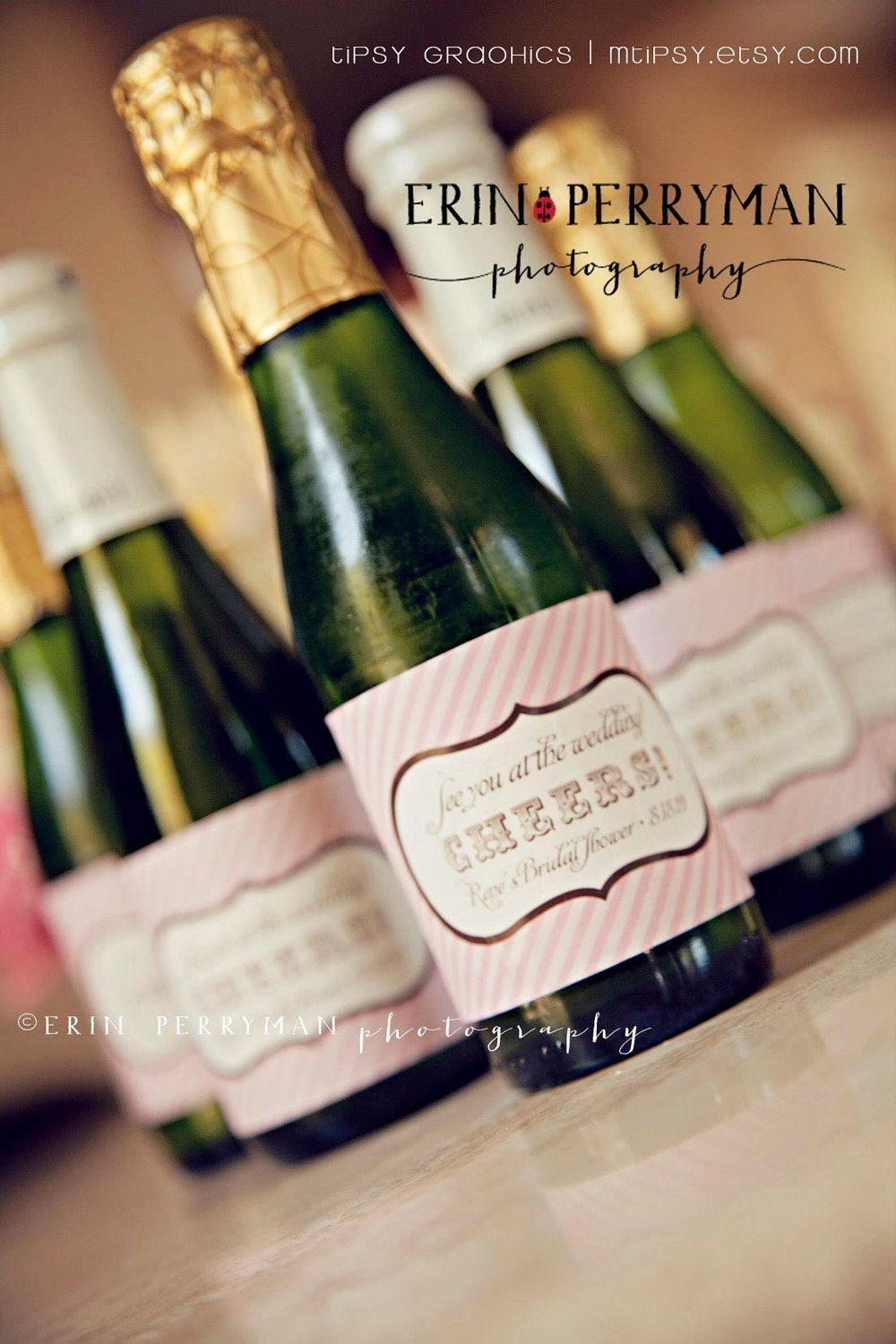 Personalized Printable Champagne Label Sticker Design. Cheers - Free Printable Mini Champagne Bottle Labels