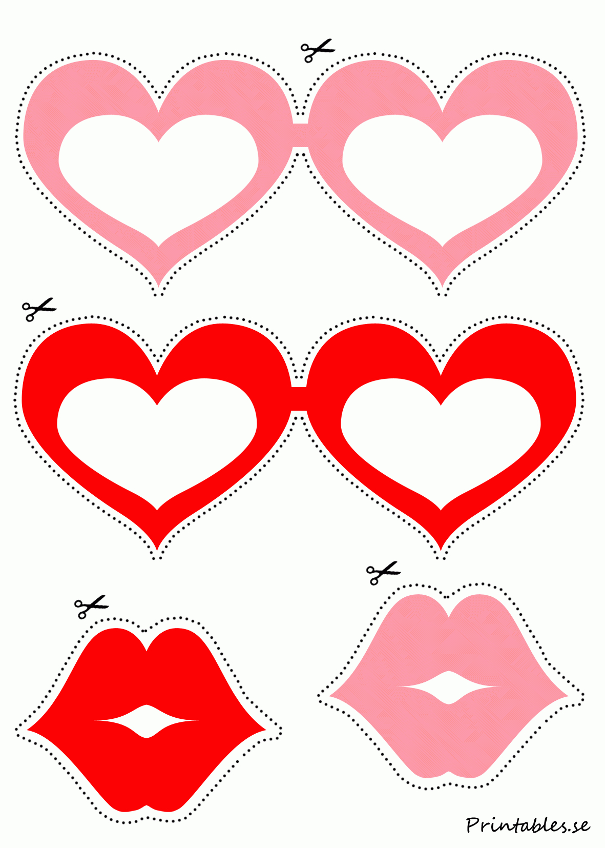 Photo Booth Props: Heart Shaped Glasses (Free Printable) - Free Printable Photo Booth Props Template
