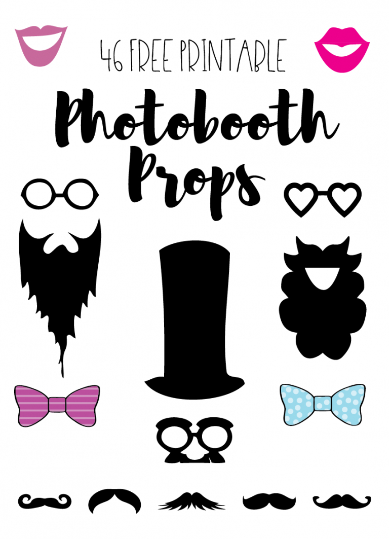Photobooth Props // Free Download And Tutorial | Photo Booth - Free Printable Wedding Photo Booth Props
