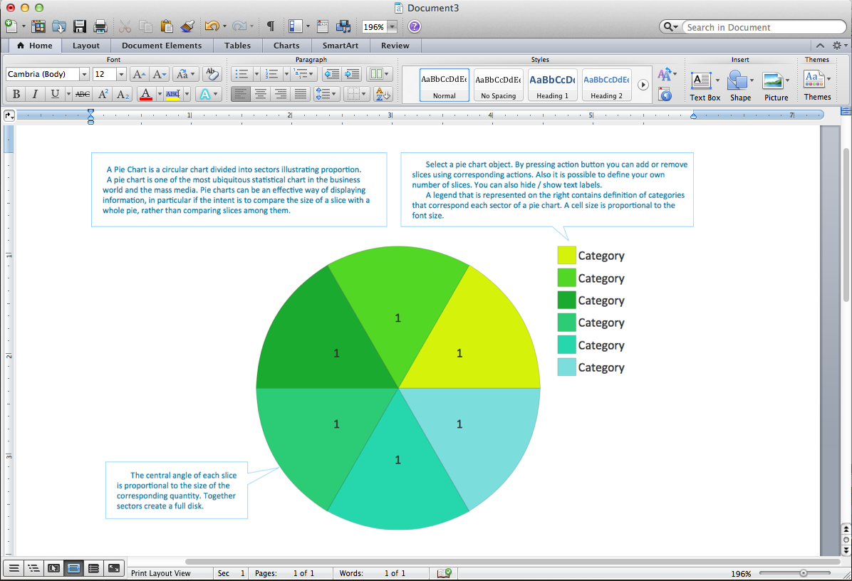 Pie Chart Word Template. Pie Chart Examples - Free Printable Pie Chart