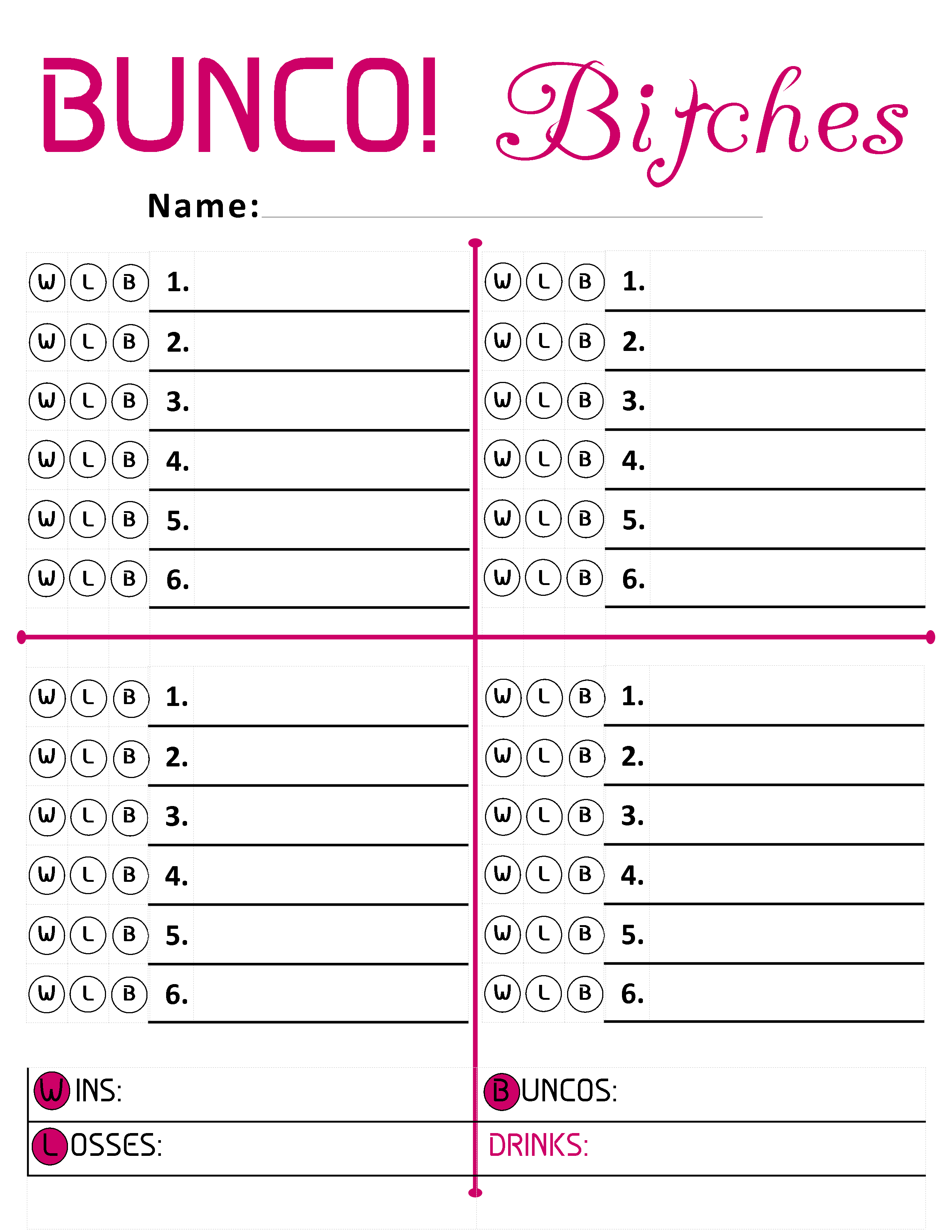 Printable Template Bunco Score Sheets Printable World Holiday