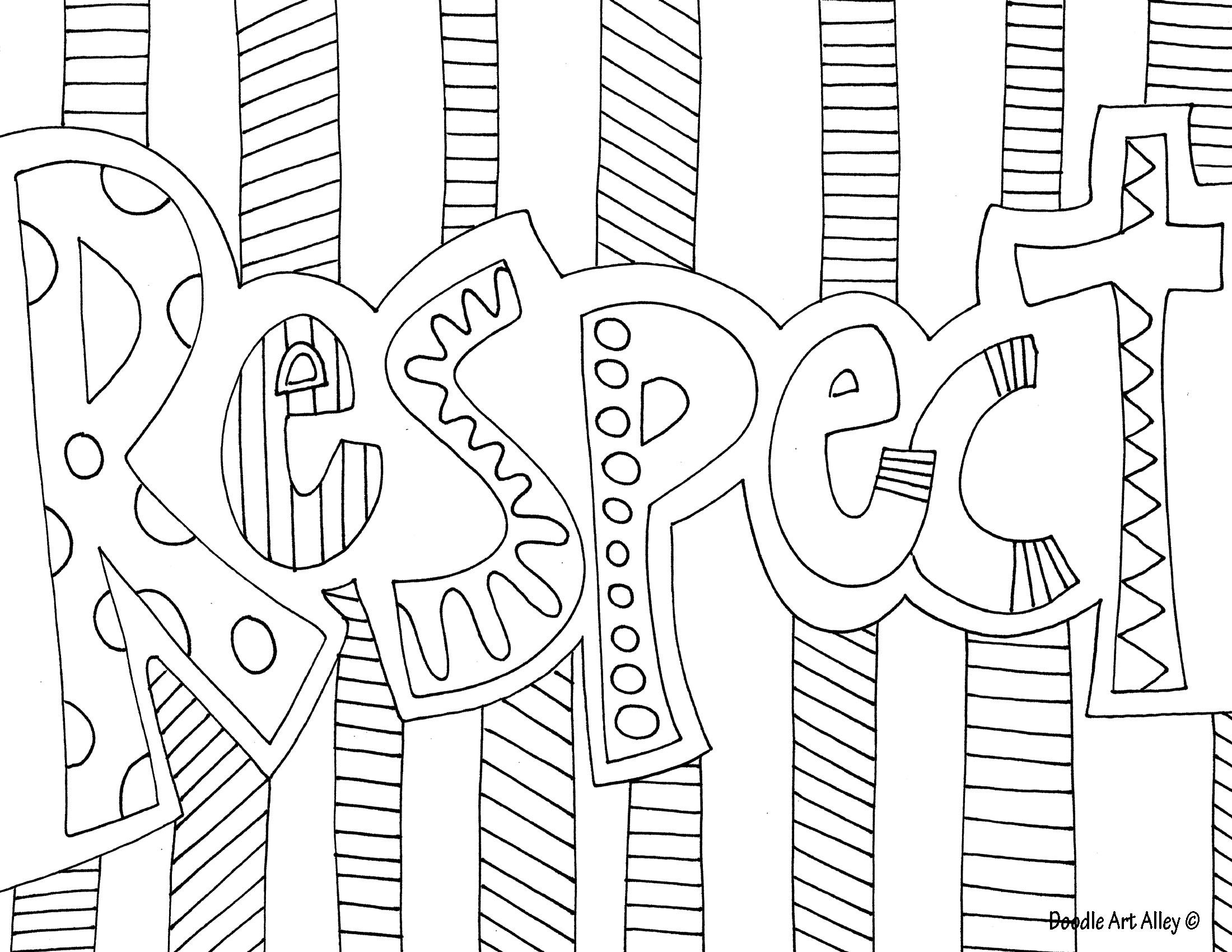 Pinbrittany Jones On Lettering | Doodle Art, Adult Coloring - Free Printable Coloring Pages On Respect