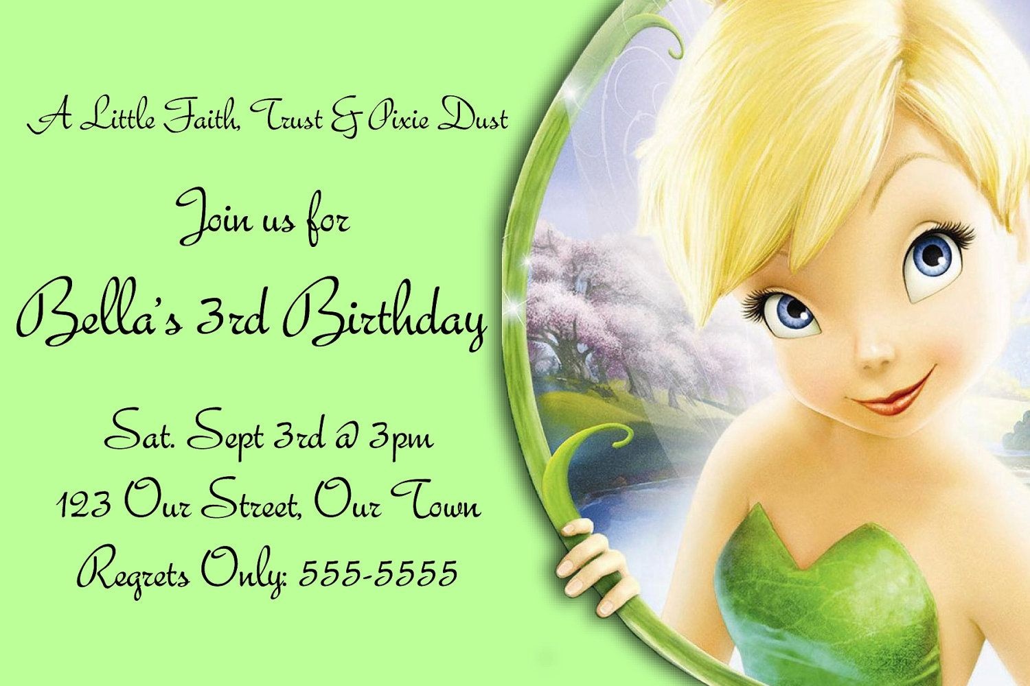 Pindrevio On Free Printable Birthday Invitation In 2019 - Free Tinkerbell Printable Birthday Invitations