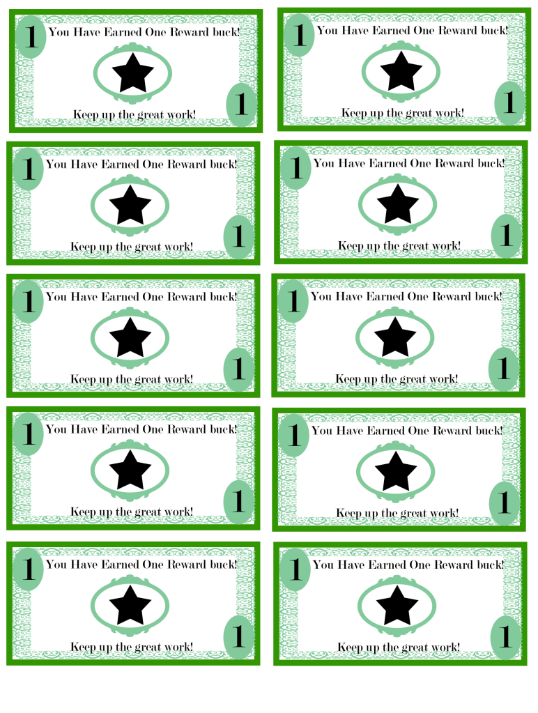 Pinellie Wastin On Teacher&amp;#039;s Corner | Kids Rewards, Reward Chart - Free Printable Chore Bucks