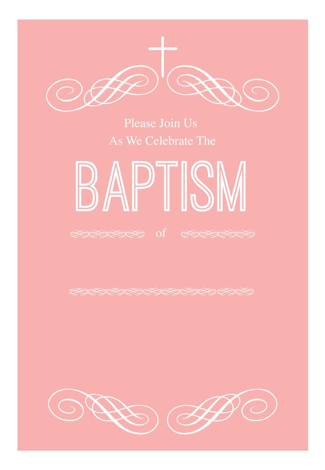 Pink Decorations - Free Printable Baptism &amp;amp; Christening Invitation - Free Printable Baptism Greeting Cards