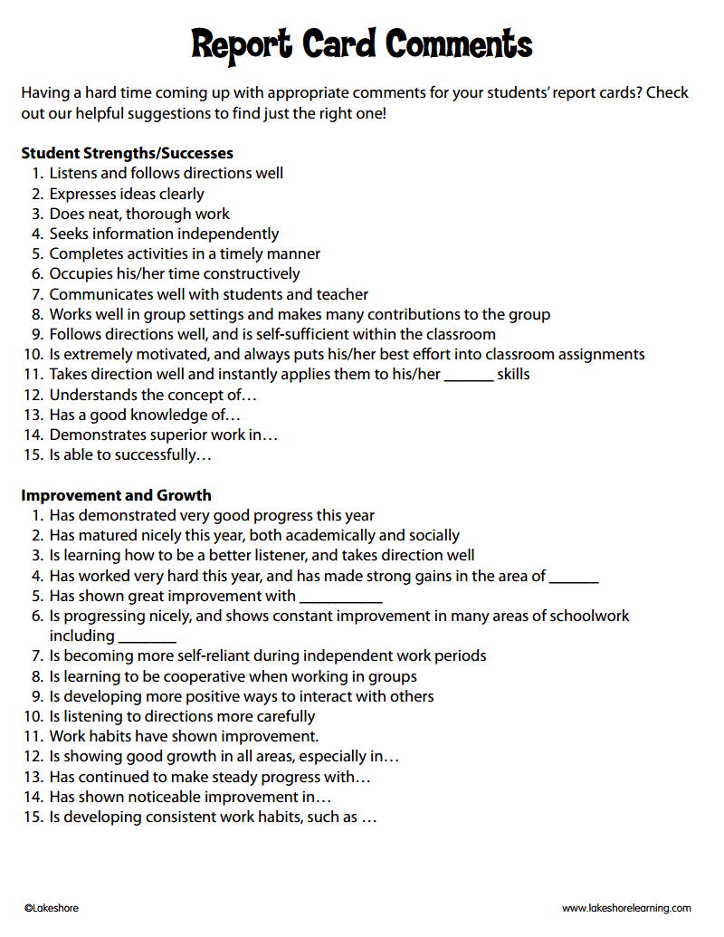 Blank Report Card Template Activities Kindergarten Report Cards 