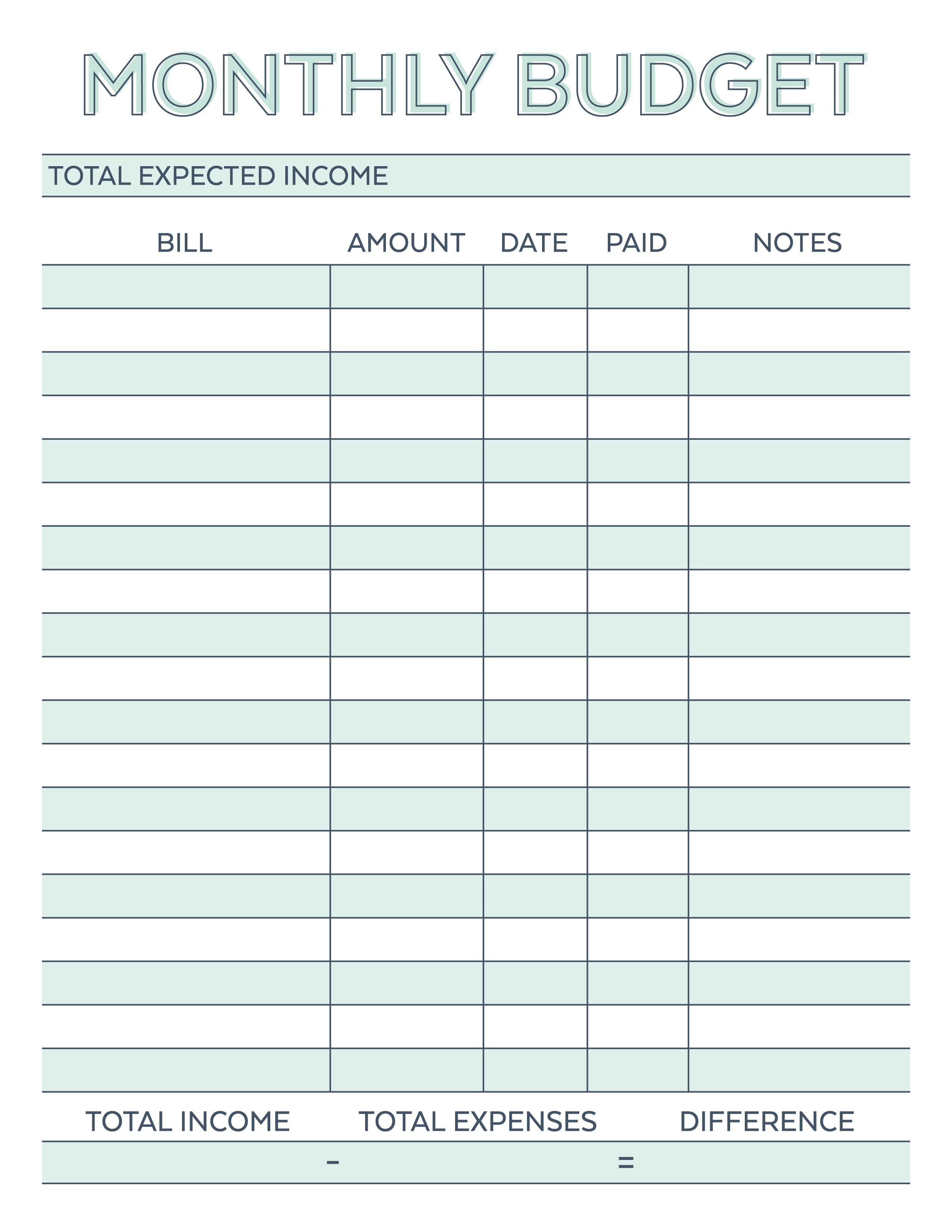 Pinmelody Vliem On Printables | Budget Spreadsheet, Household - Free Printable Monthly Household Budget Sheet