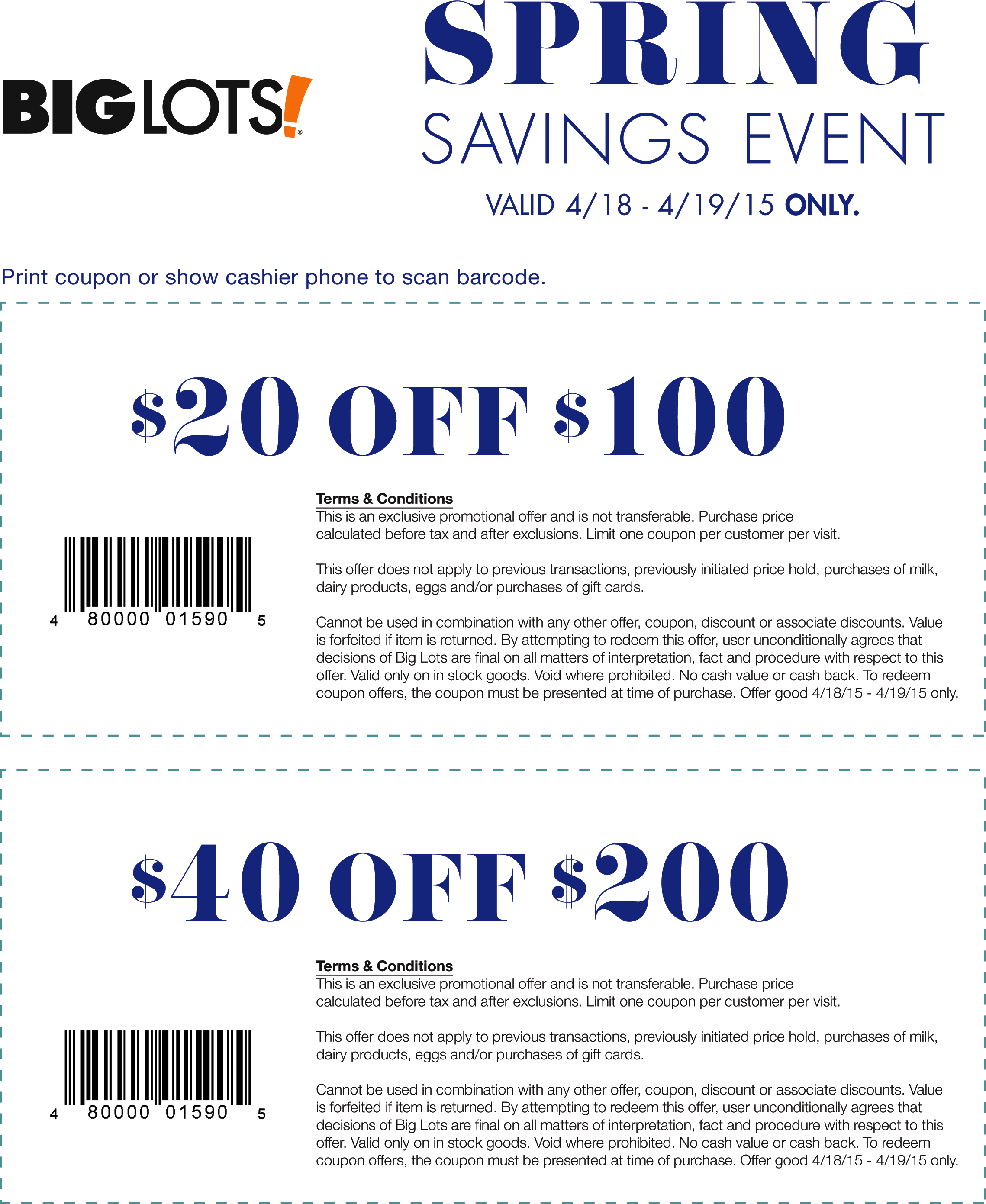 Pinned April 17Th: $20 Off $100 & More At #biglots #coupon ...