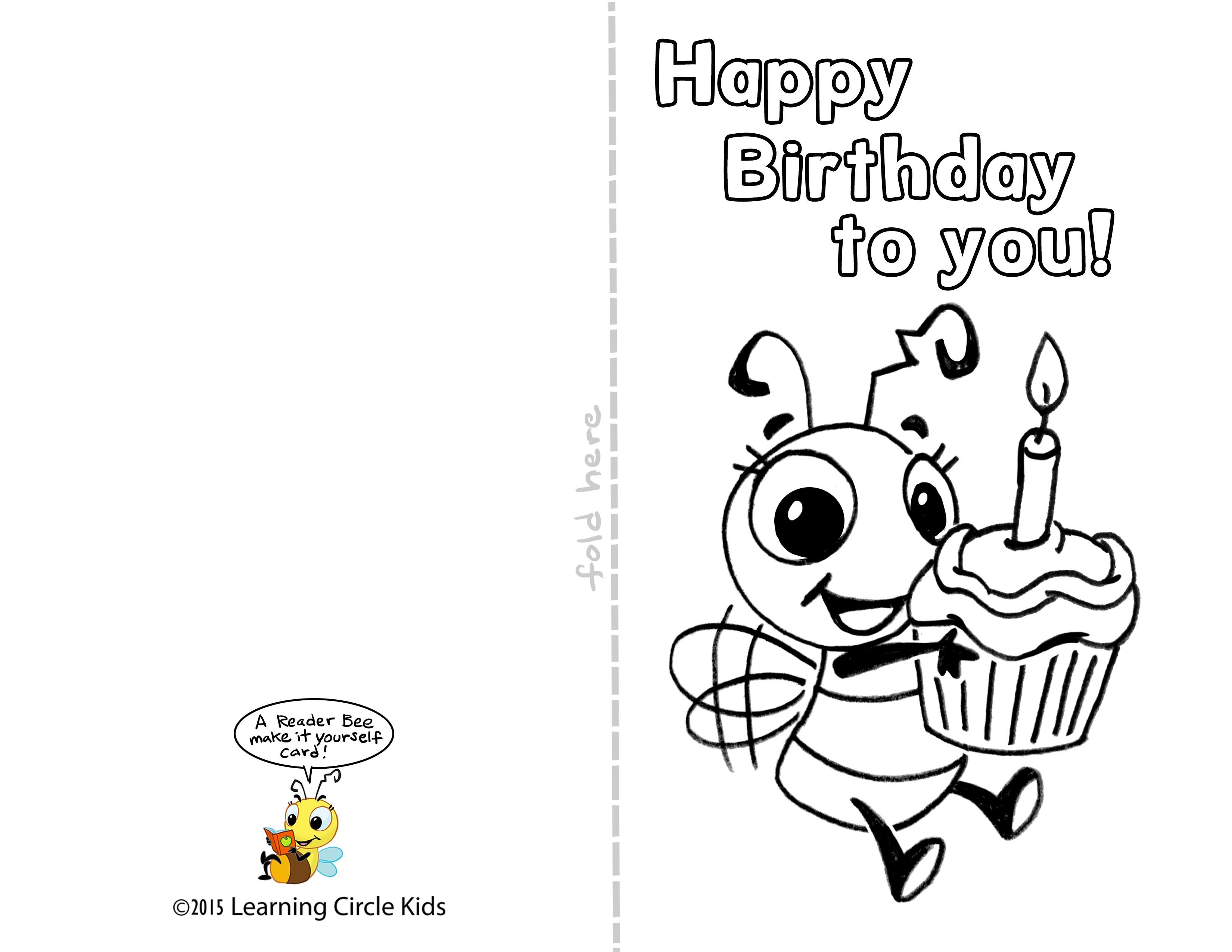 Pinreader Bee On Birthday Celebration - Bee Style | Free - Free Printable Birthday Cards For Boys