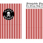 Pirate Ship Flag Printable Red | Birthday Party Ideas | Pirate Ship   Free Printable Pirate Cupcake Toppers