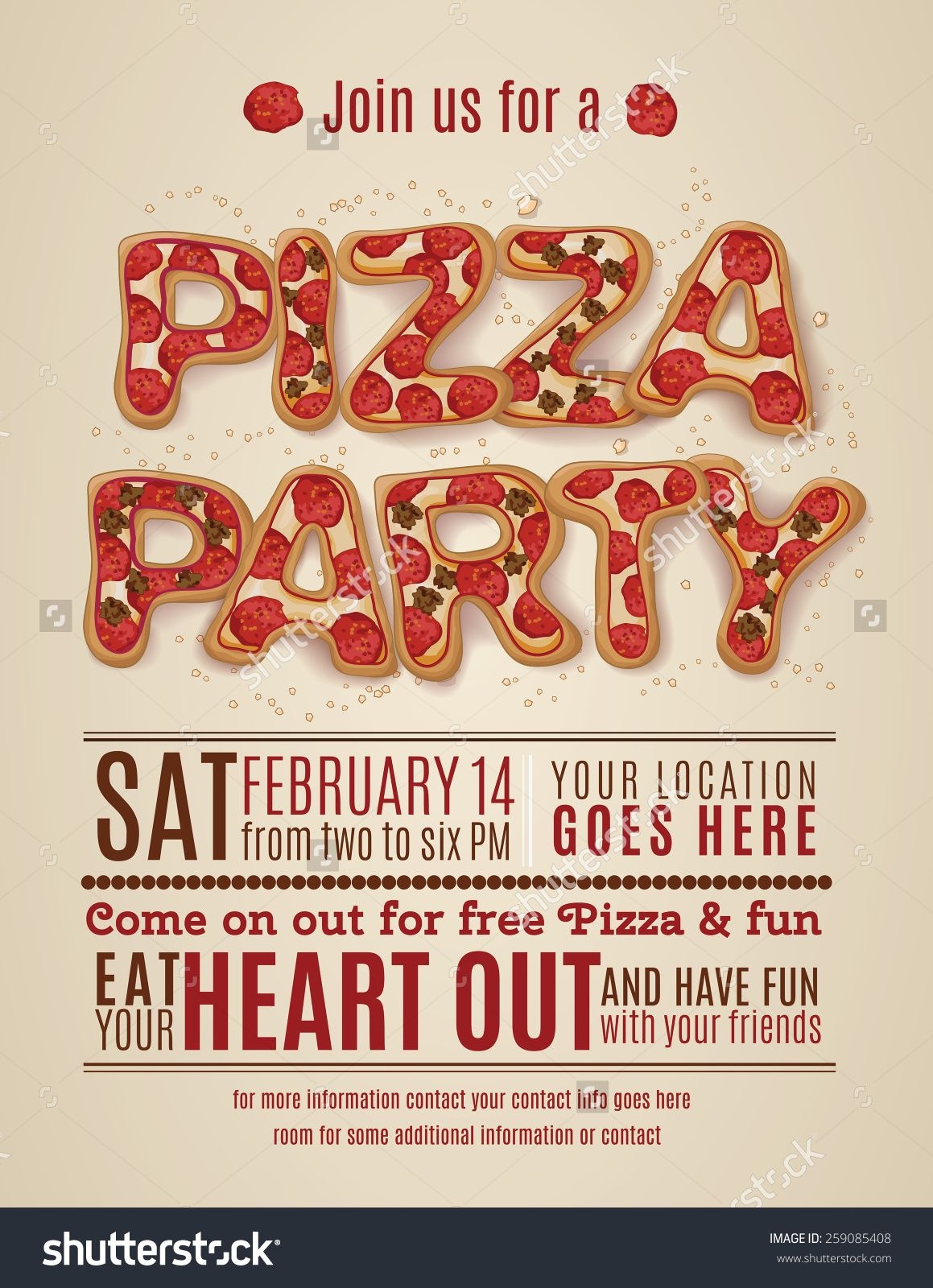 Pizza Party Invitation Template Free - Invitation Templates Design - Free Printable Birthday Party Flyers