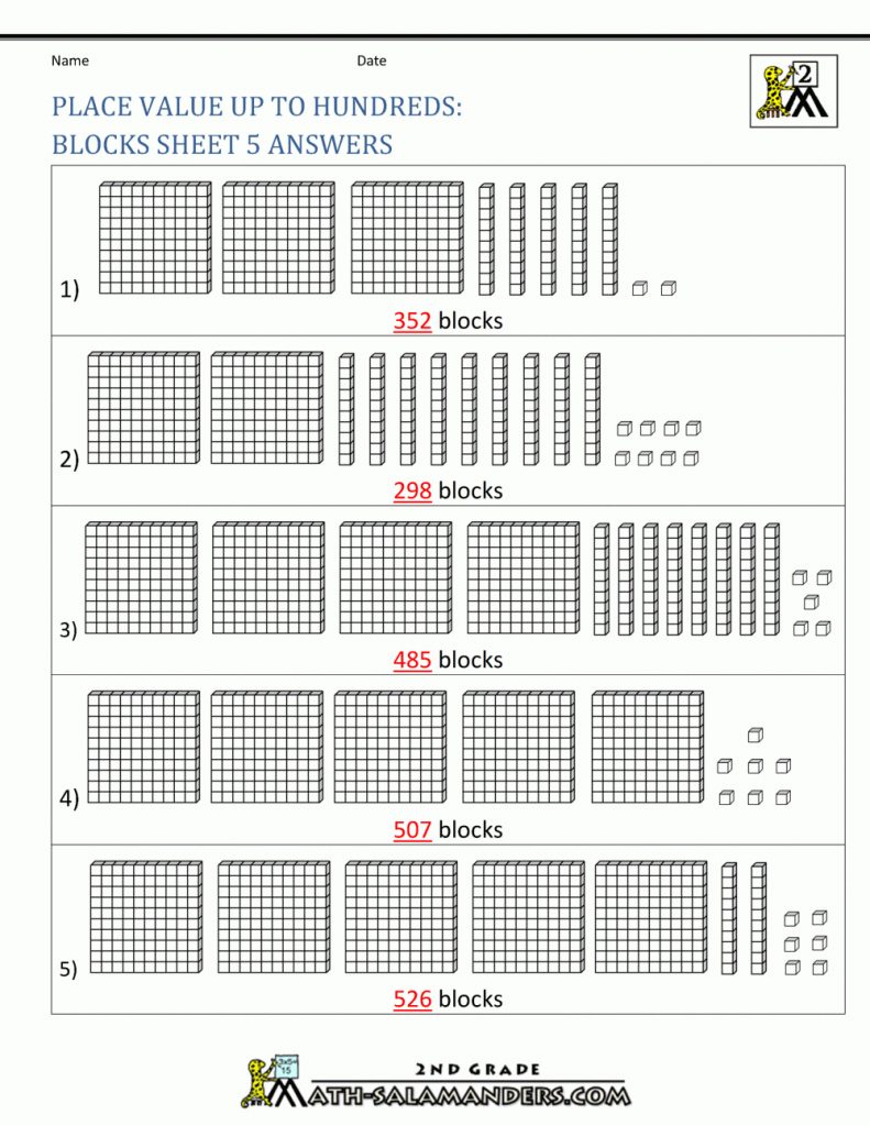 Place Value Blocks With 3 Digit Number Free Printable Base Ten Block