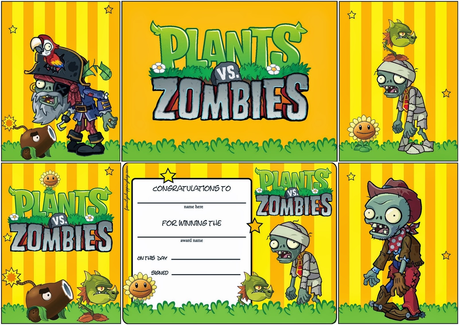 Plants Vs Zombies: Free Printable Cards Or Invitations. - Oh My - Plants Vs Zombies Free Printable Invitations