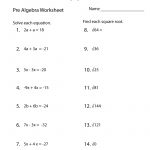Pre Algebra Practice Worksheet Printable | Lessons | Algebra   Free Printable 8Th Grade Algebra Worksheets