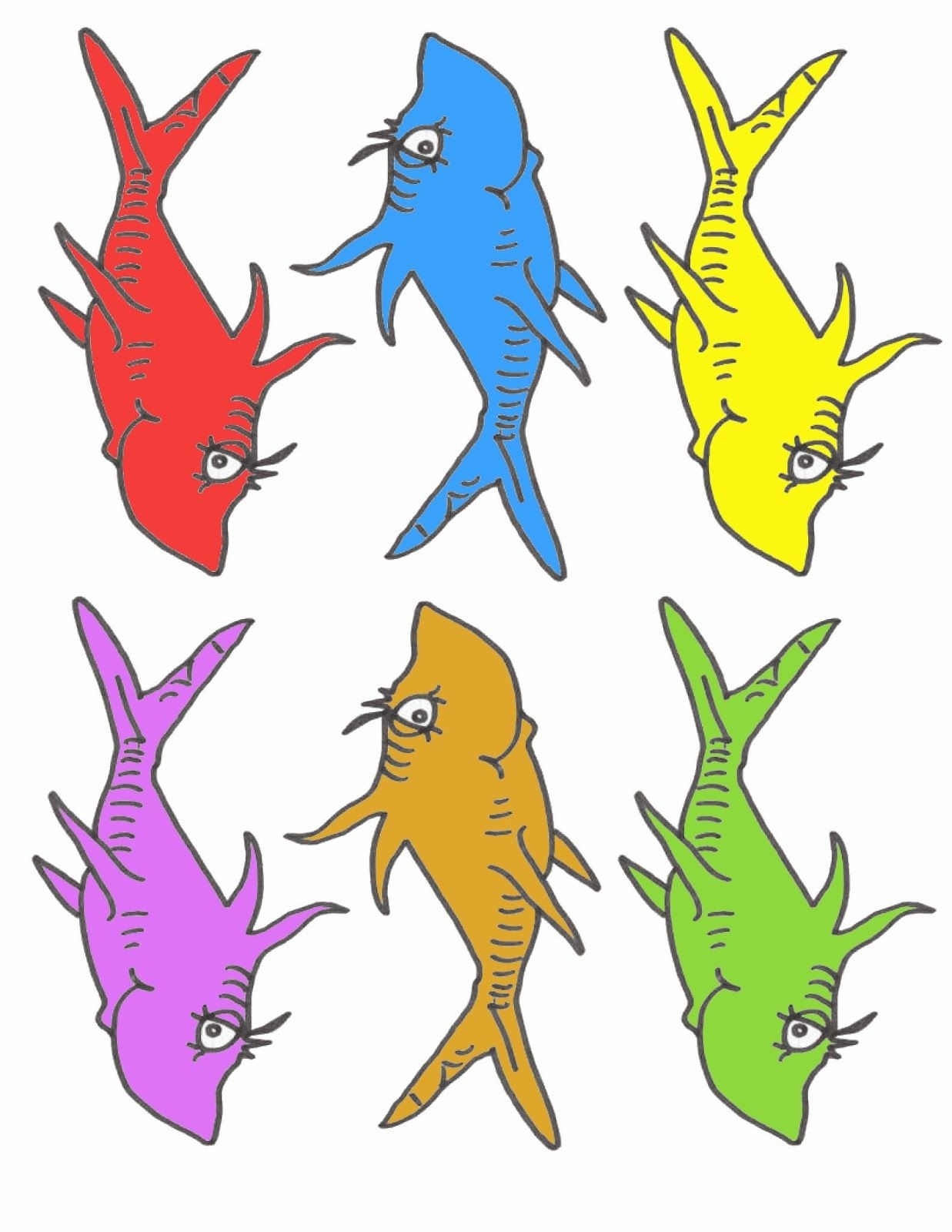 Pre-K Tweets: Free Printable Dr. Suess Fish! | Ymca Activities | Dr - Free Printable Dr Seuss Clip Art