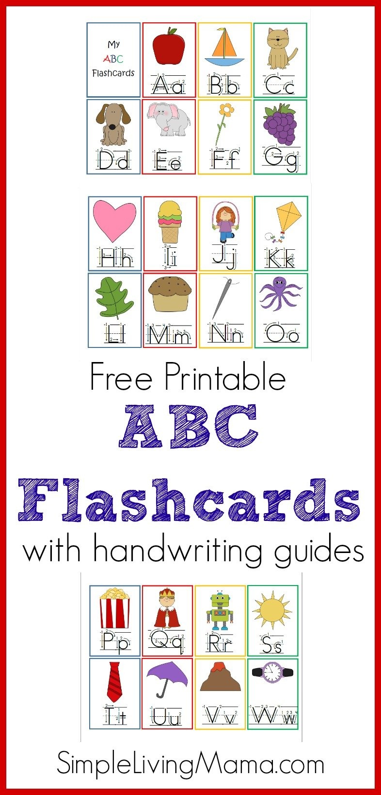 Preschool Abc Flashcards - Homeschool Printables For Free - Free Printable Abc Flashcards With Pictures