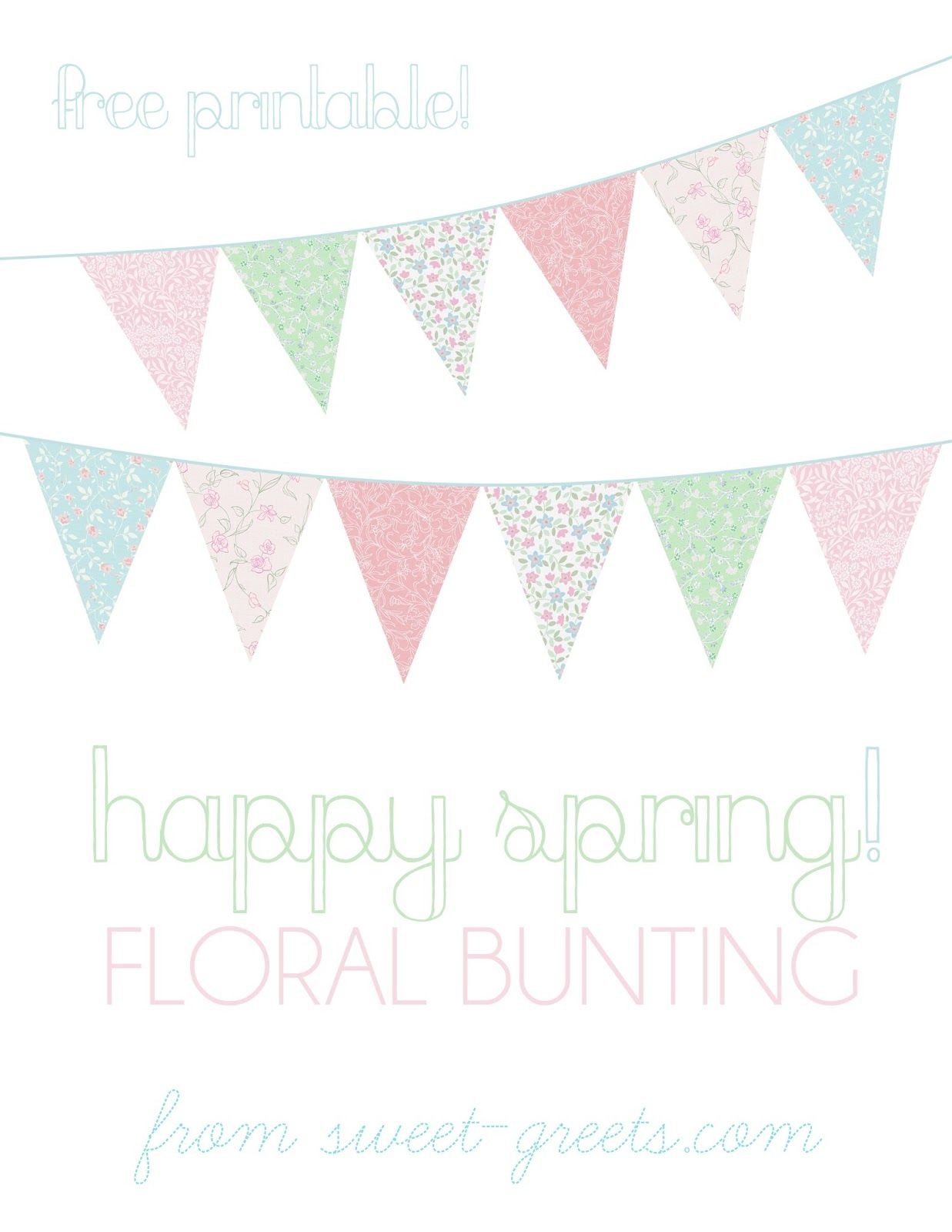 Pretty Spring Floral Bunting | Photoshop | Wedding Bunting, Bunting - Baby Shower Bunting Free Printable