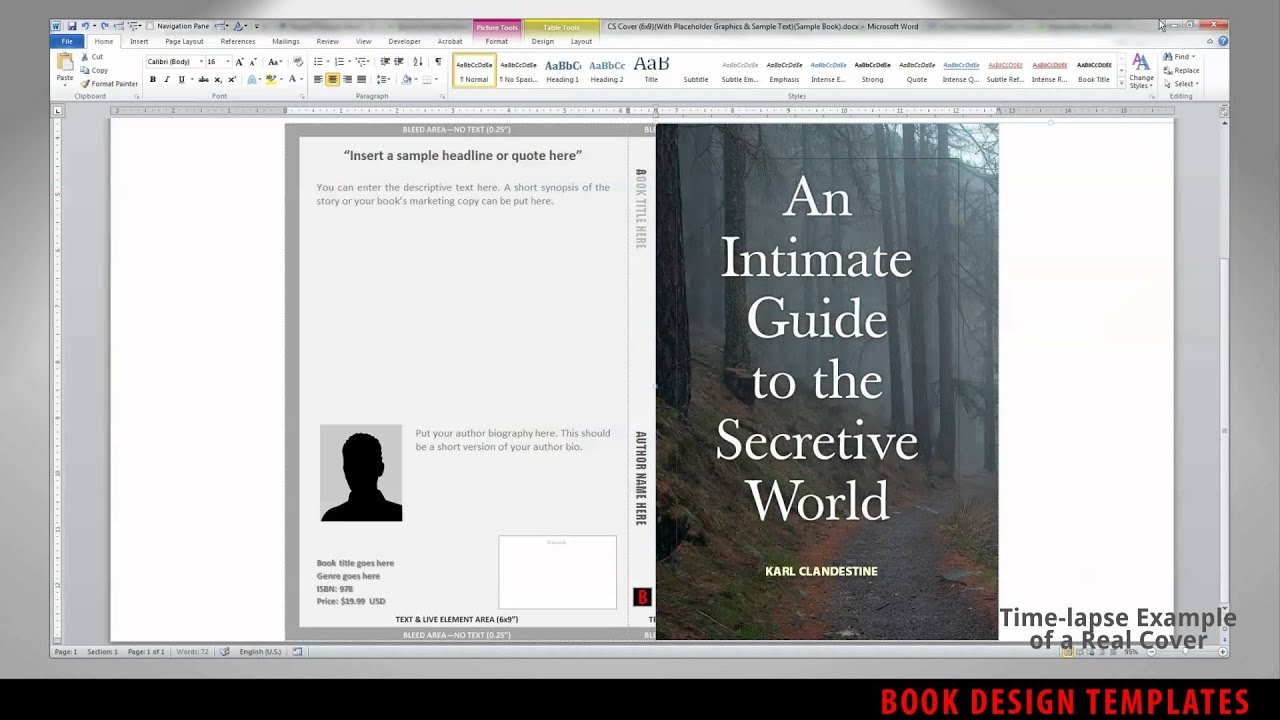 Print Book Cover Template For Word - Preview - Youtube - Book Cover Maker Free Printable