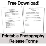 Print These Free Photography Release Forms To Give Your Clients   Free Printable Photo Release Form