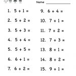 Printable Adding Worksheets | Kindergarten Addition Worksheet   Free   Free Printable Simple Math Worksheets