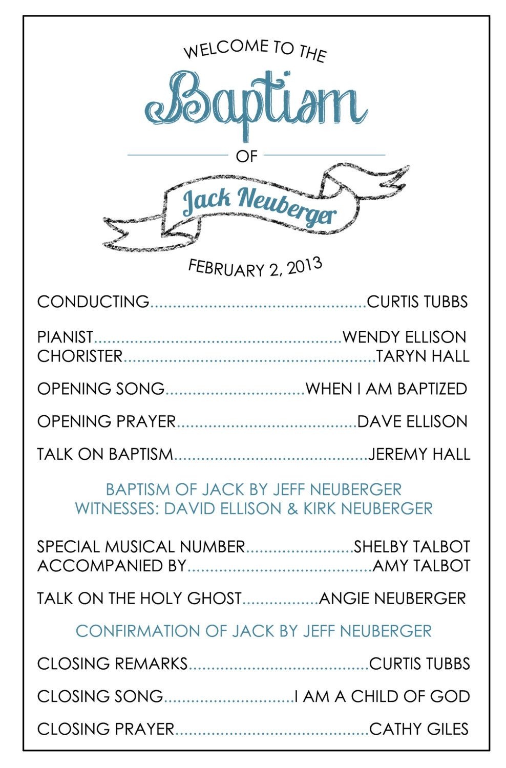 Printable Baptism Program - Lds, Girl, Boy | Baptism | Bautismo - Free Printable Sud