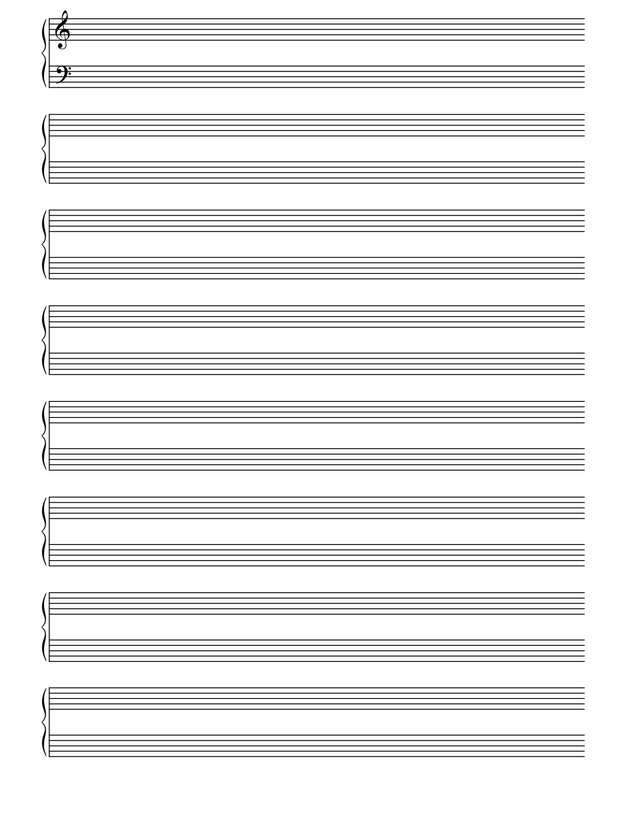 Printable Blank Piano Sheet Music Paper | Print In 2019 | Blank - Free Printable Staff Paper Blank Sheet Music Net