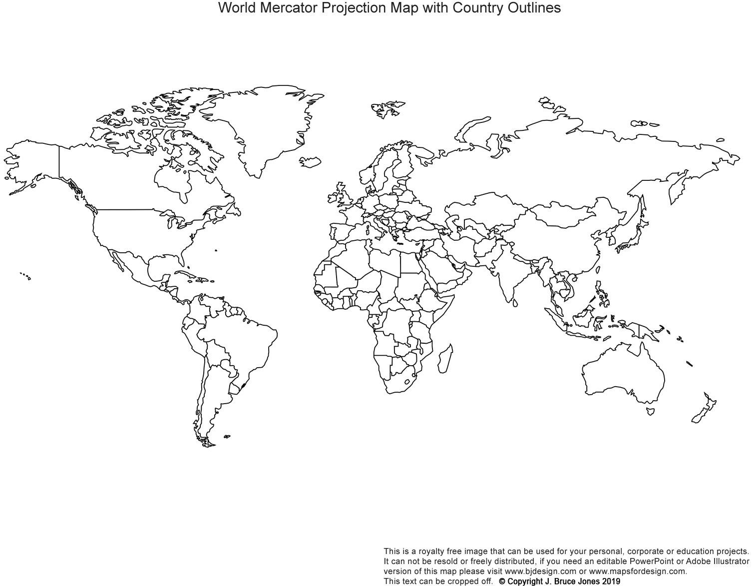 world map outline with countries