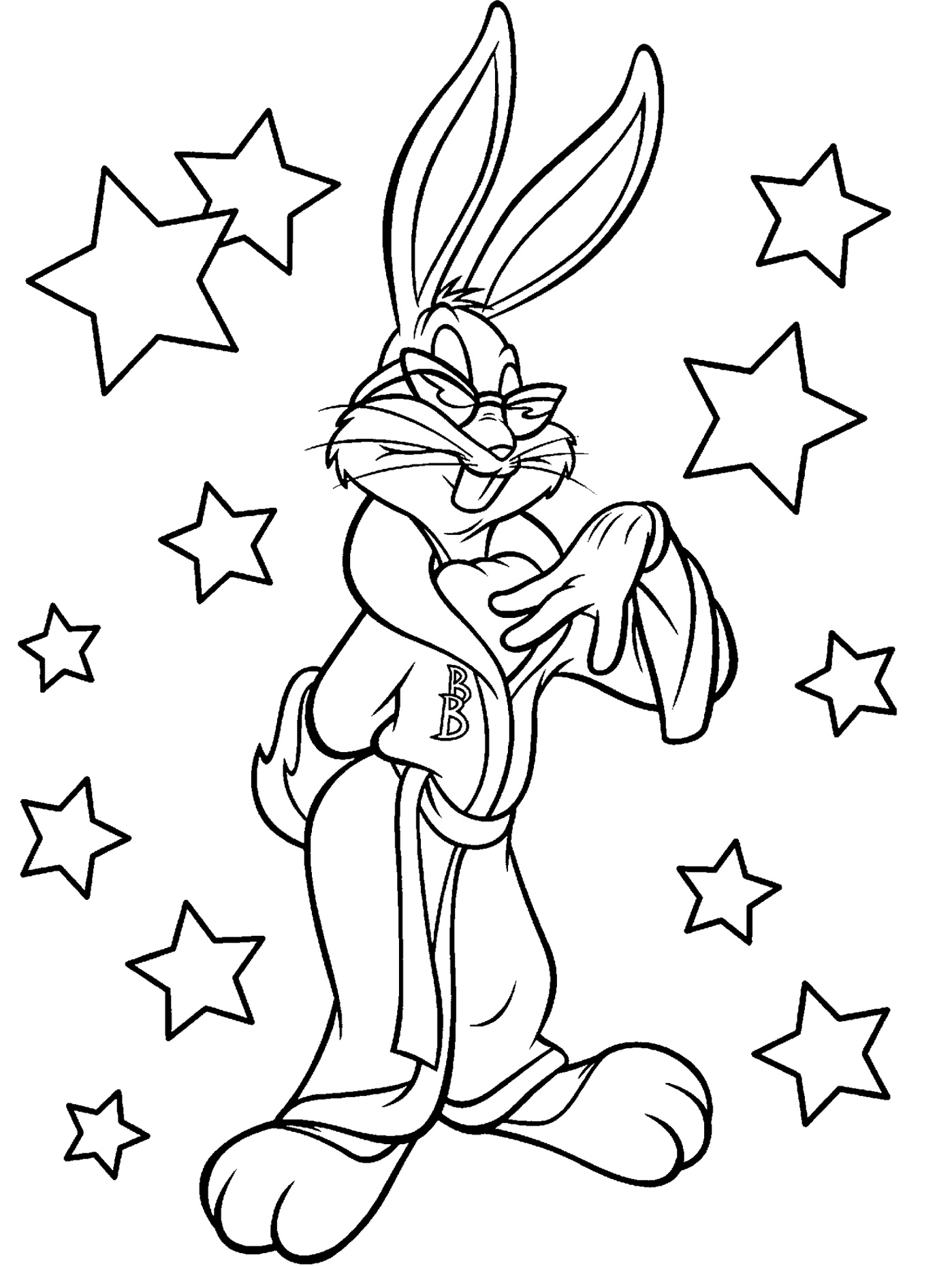 Printable Bugs Bunny Coloring Pages - Looney Tunes - Big Bang Fish - Free Printable Bugs Bunny Coloring Pages