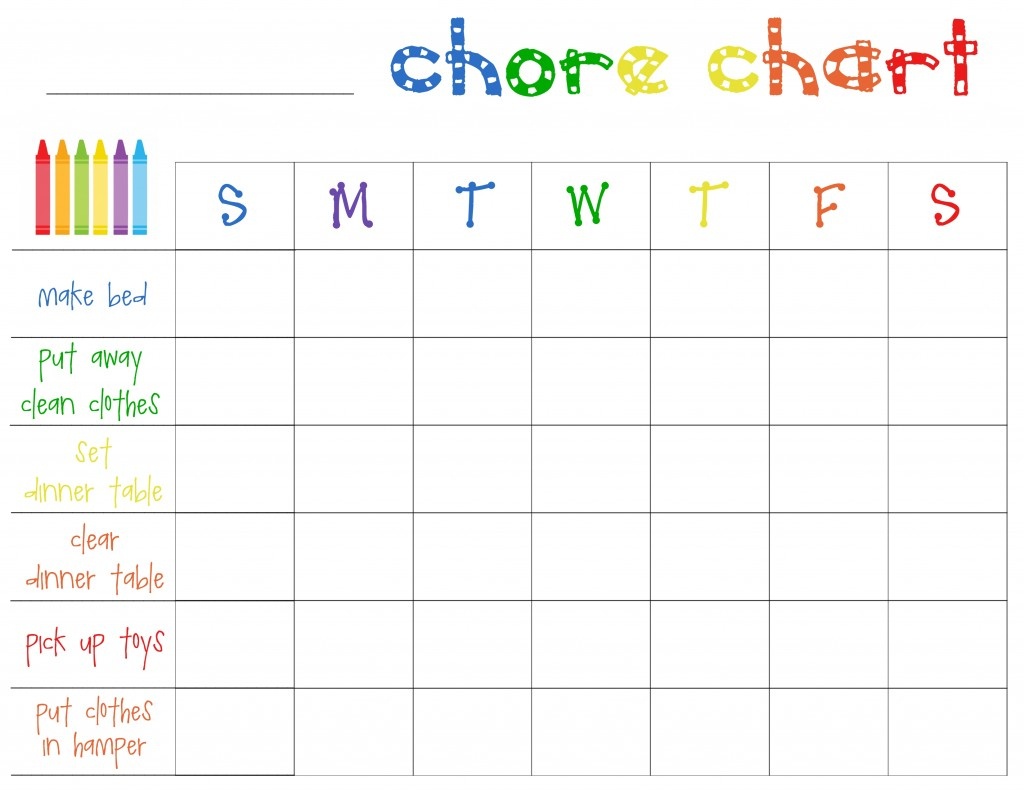 Printable Chore Charts Free | Acme Of Skill - Free Printable Job Charts For Preschoolers