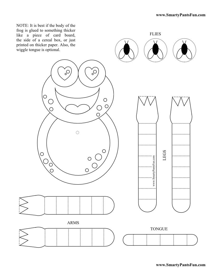 Printable Christmas Crafts Free | Print Wiggle Frog In Black And - Free Printable Craft Activities