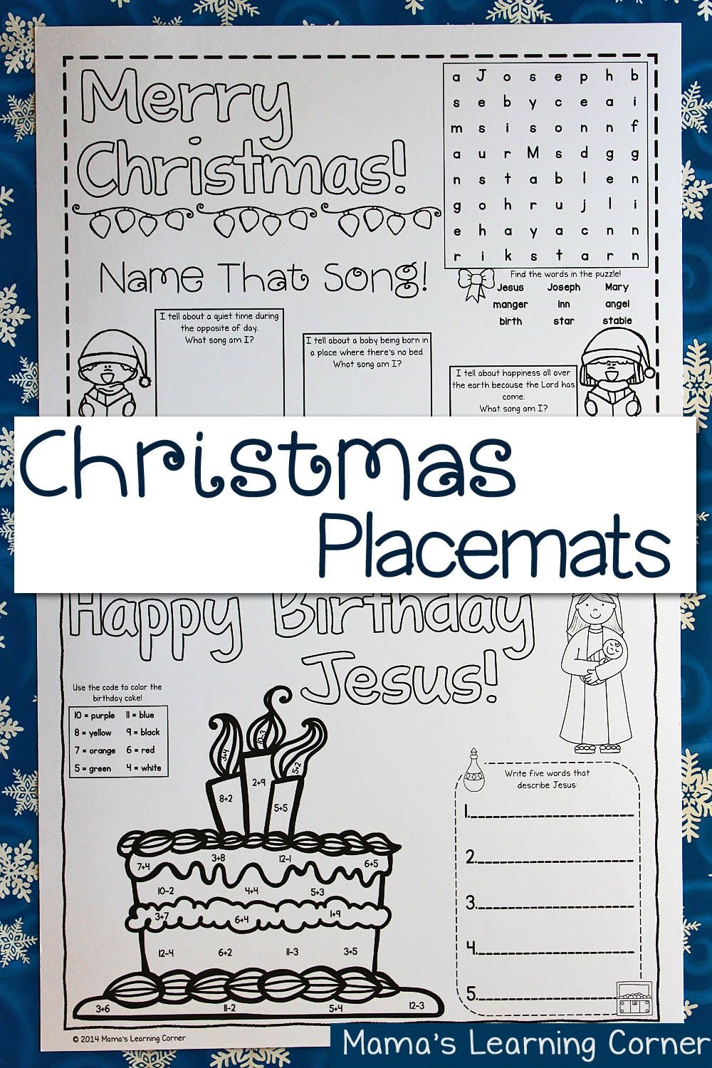 Printable Christmas Placemats | Ultimate Homeschool Board - Free Printable Christmas Placemats For Adults