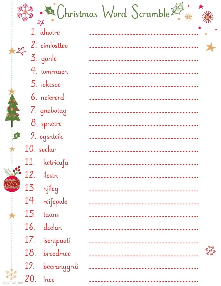 Printable Christmas Word Scramble | Christmas Ideas | Christmas Word - Free Word Scramble Maker Printable