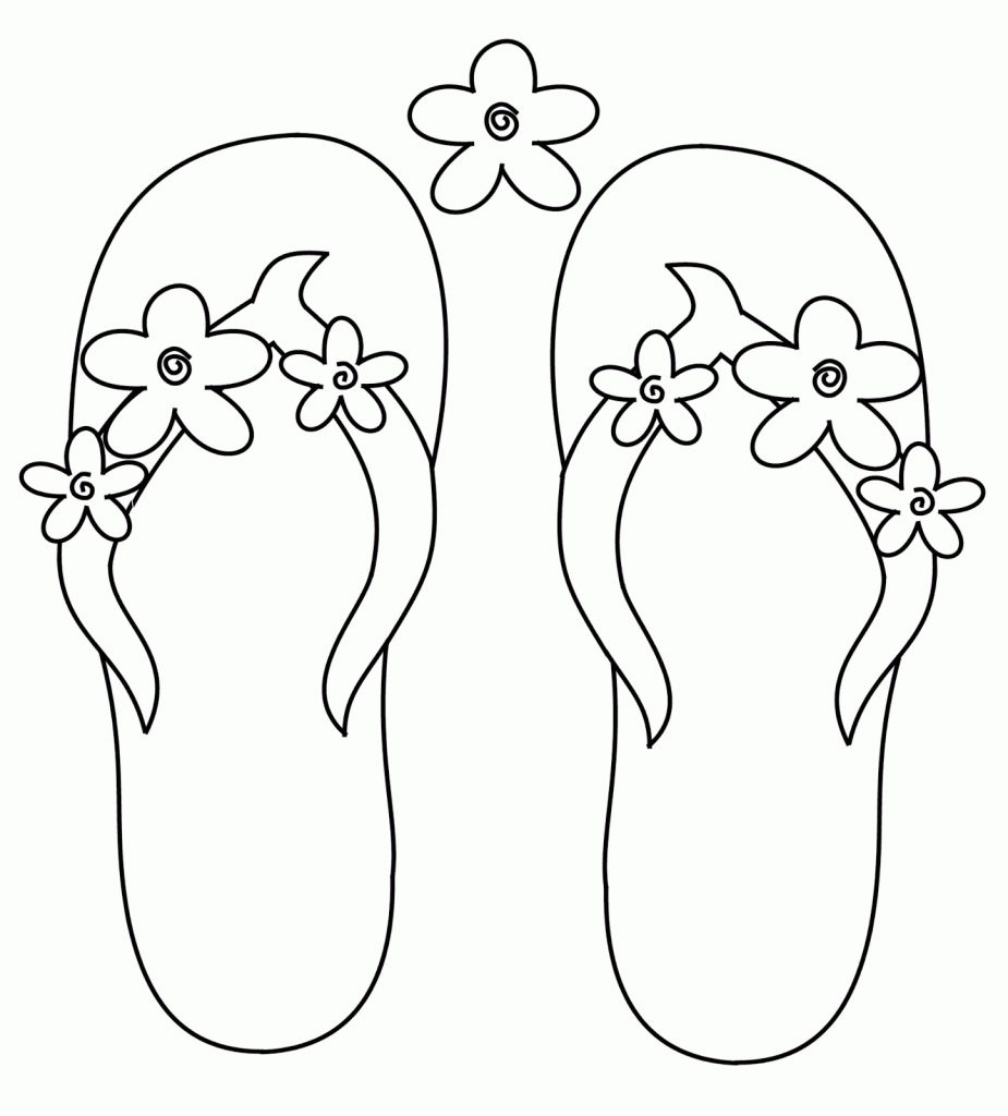 Printable Coloring Pages Flip Flops - Coloring Home - Free Printable ...