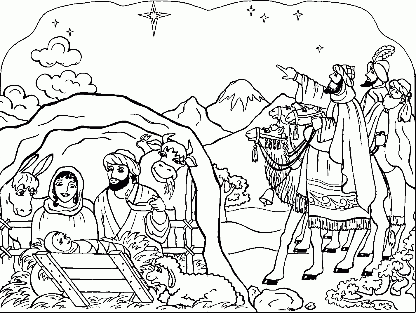 Printable Coloring Pages Of Nativity Scenes For Kids | Coloring - Free Printable Pictures Of Nativity Scenes