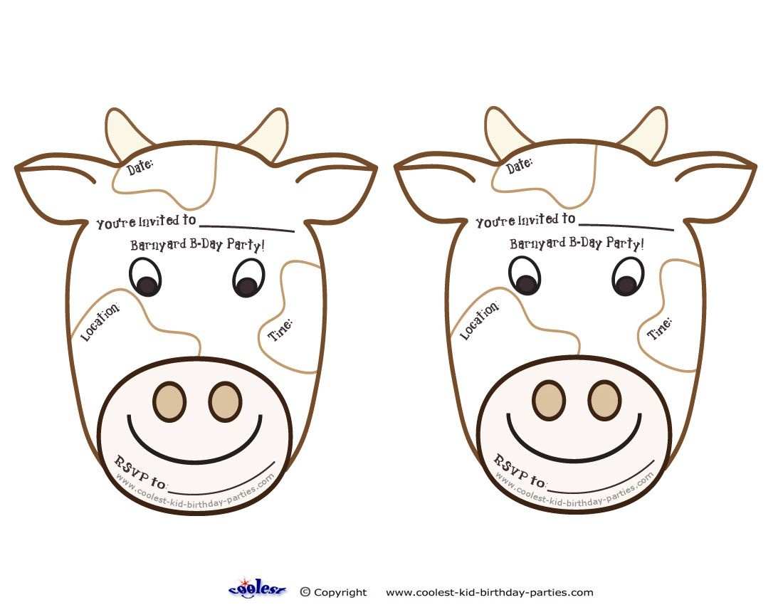 Free Printable Cow Birthday Invitations Free Printable