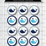 Printable Cupcake Toppers Whale Party Little Man First | Etsy   Free Printable Whale Cupcake Toppers