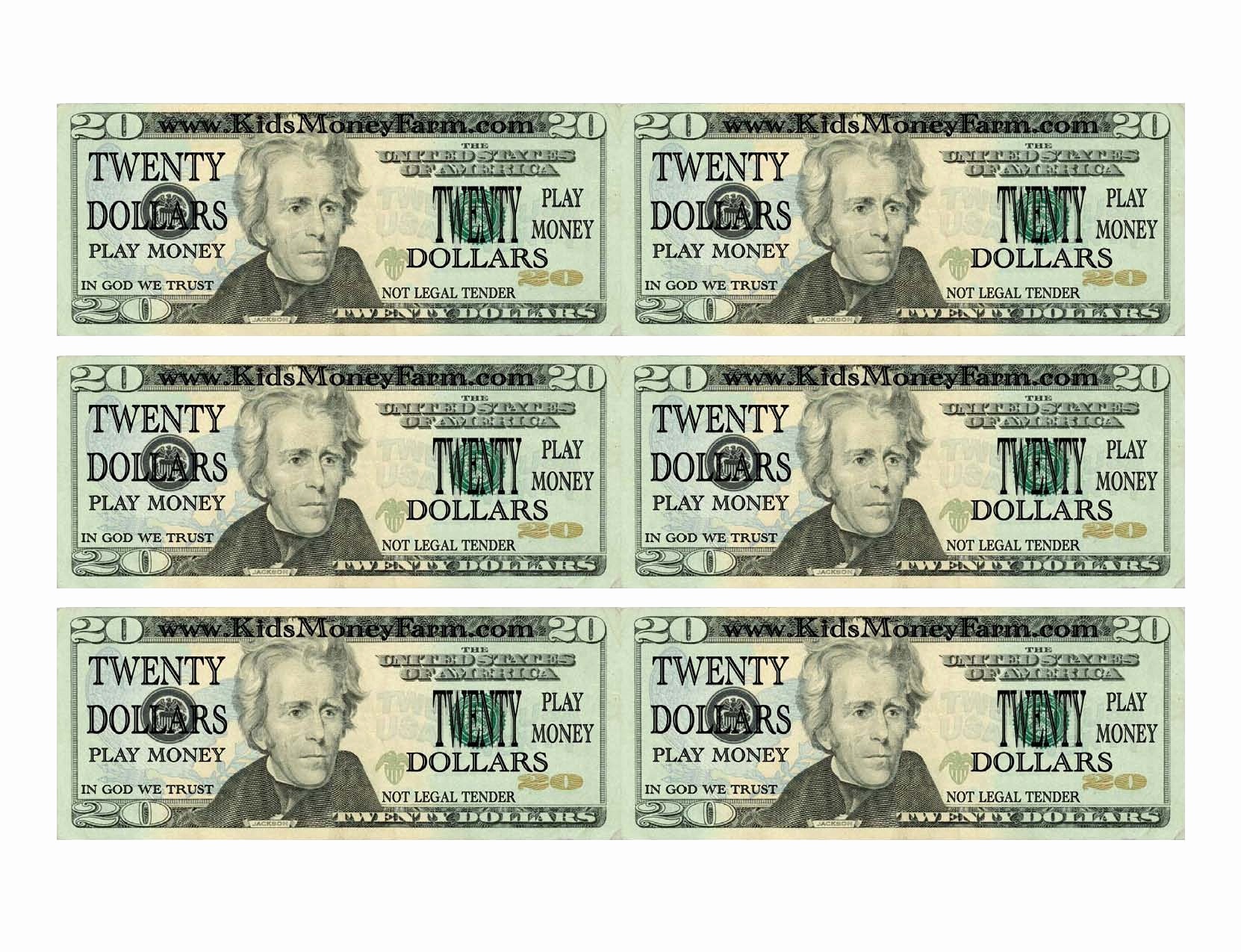 Free Printable Fake Money Template Word