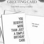 Printable Funny Birthday Card For Him Instant Download // Simple   Free Printable Funny Birthday Cards