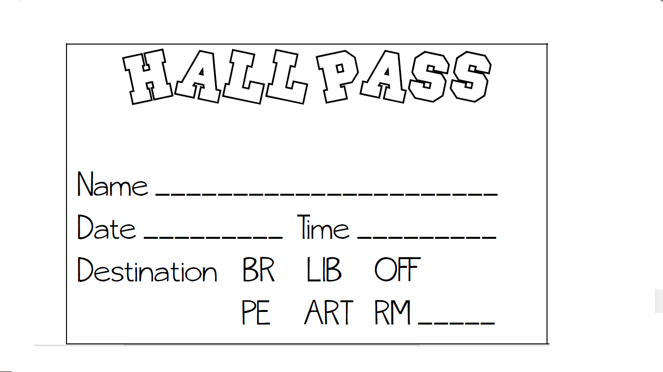 Free Printable Hall Pass Template Free Printable