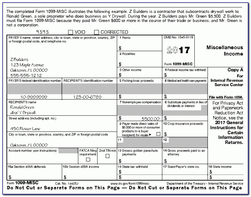 Printable Irs Form 1099 Misc 2017 - Form : Resume Examples #kwle81B29N - Free Printable 1099 Form