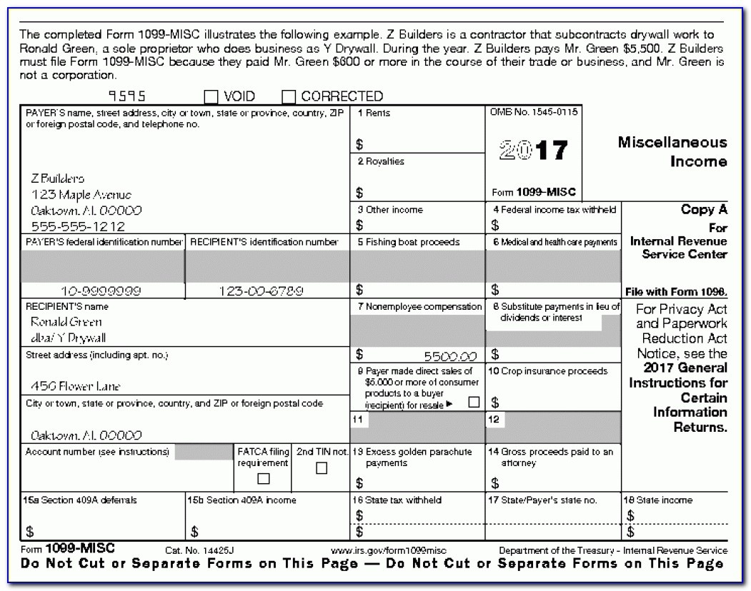 Printable Irs Form 1099 Misc 2017 - Form : Resume Examples #kwle81B29N - Free Printable 1099 Misc Forms