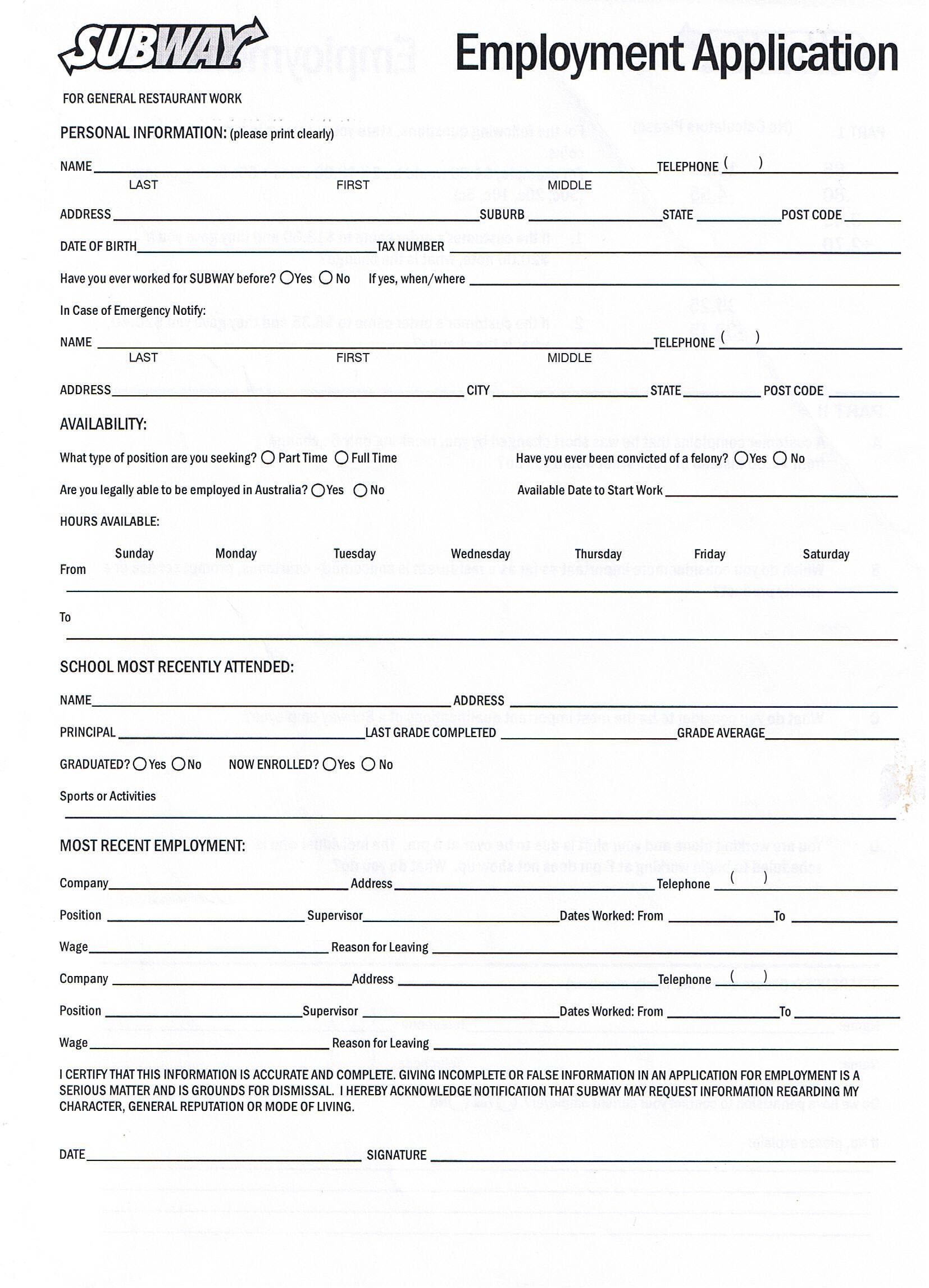Printable Job Application Forms Online Forms, Download And Print - Free Printable Job Application Template