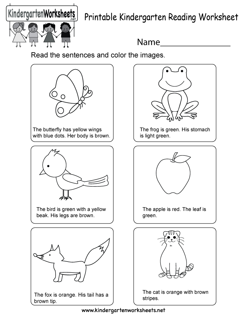 Printable Kindergarten Reading Worksheet - Free English Worksheet - Free Printable Reading Activities For Kindergarten