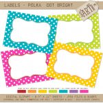 Printable Labels / Cards / Stickers: Bright Polka Dots (Journaling   Free Printable Name Labels For Kids