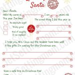 Printable Letter To Santa Template   Free Santa Letter Printable   Free Santa Templates Printable