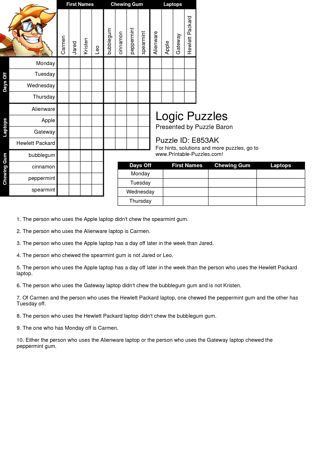 Printable Logic Puzzles Bnuauypi | Children's Arts &amp; Crafts | Puzzle - Free Printable Logic Puzzles