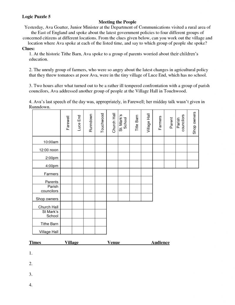 Printable Logic Puzzles For Kids (97+ Images In Collection) Page 1
