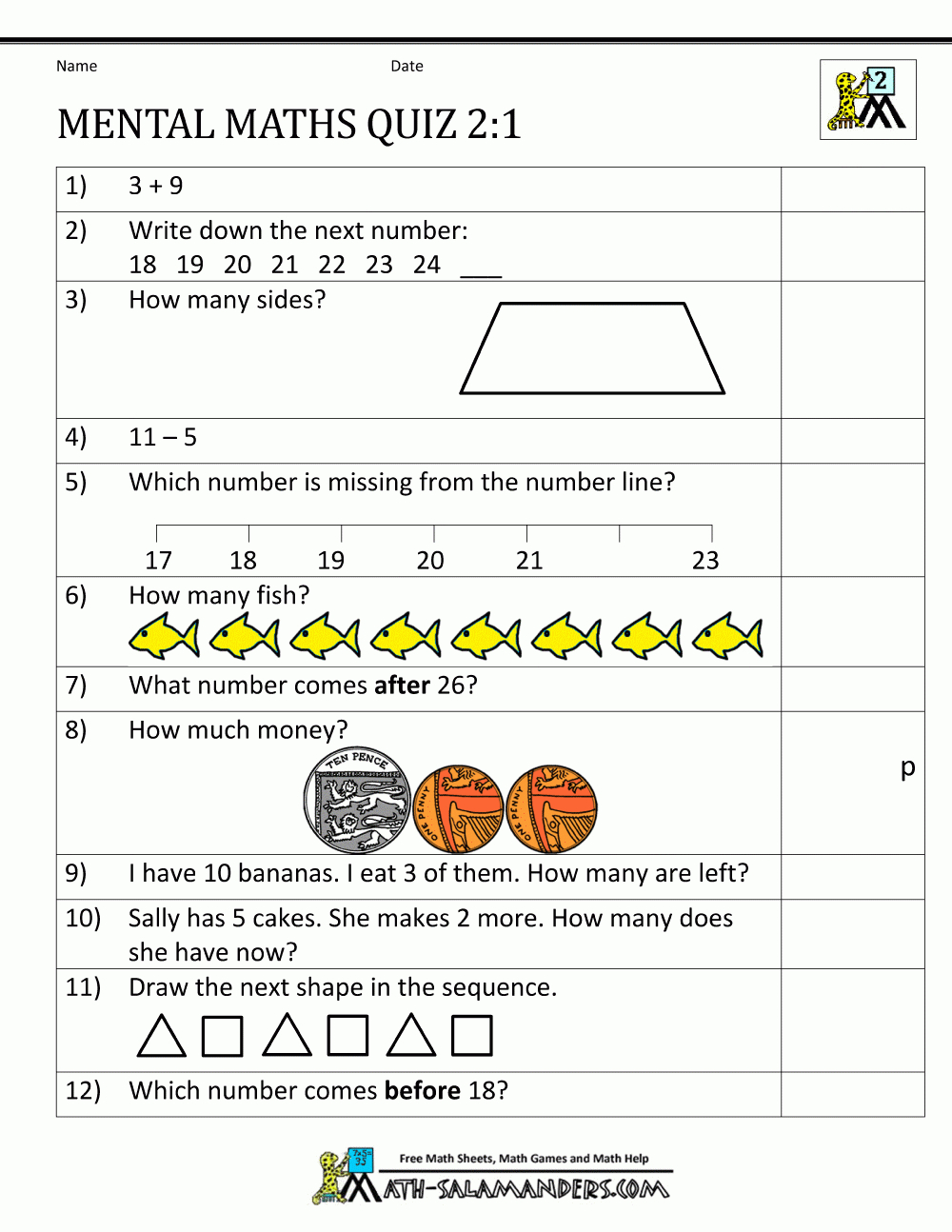 Printable Mental Maths Year 2 Worksheets - Year 2 Maths Worksheets Free Printable