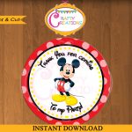 Printable Mickey Mouse Stickers Favor Tag Party Tags Thank | Etsy   Free Printable Mickey Mouse Favor Tags